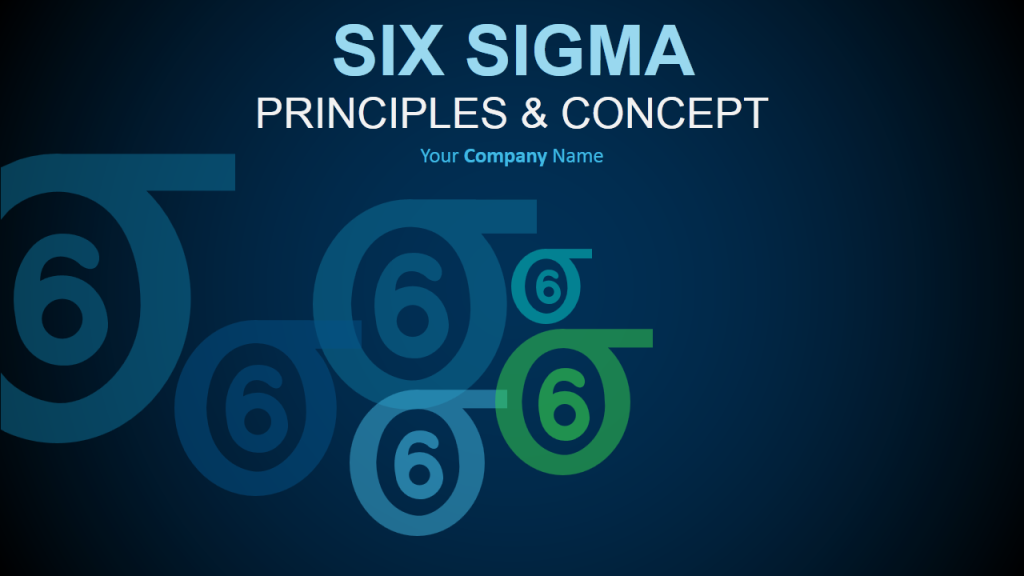 Six Sigma Principles and Concept PPT Cover Slide