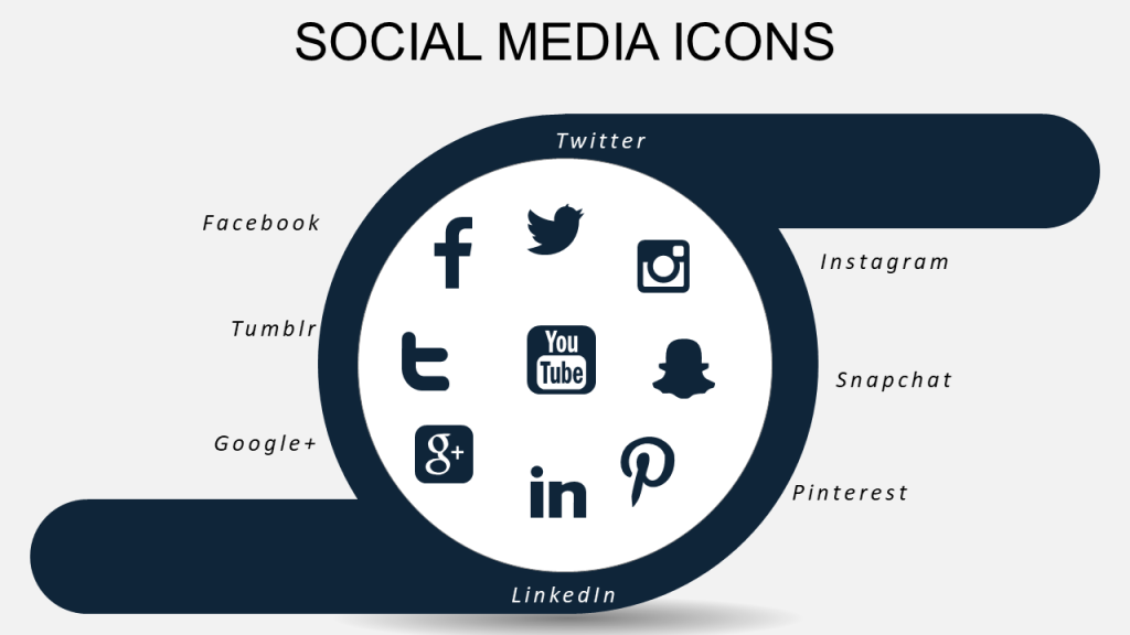 Social Media Icons Flat PowerPoint