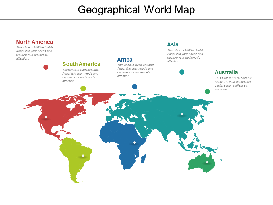 Geographical World Map Free PPT Template