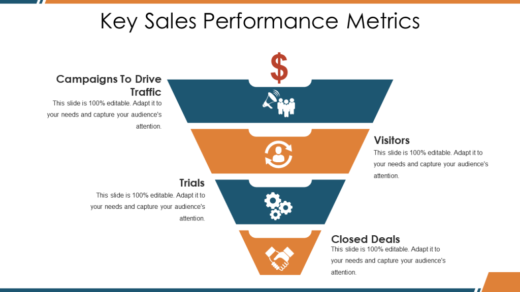 Key Sales Performance Metrics PPT Slide