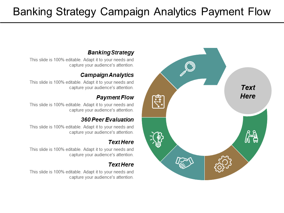 Banking strategy campaign analytics payment flow PowerPoint template