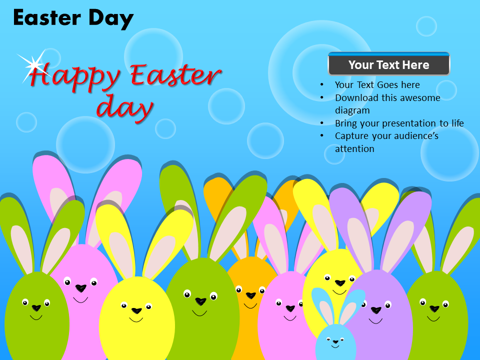Easter Day Colored Bunnies