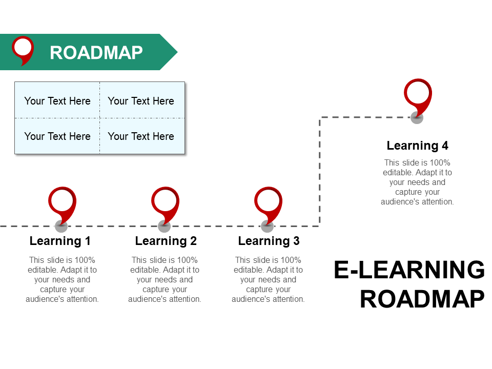 e Learning Roadmap PowerPoint Diagram