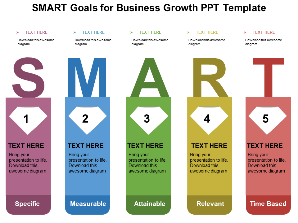 SMART Goals for Business Expansion PPT Slide