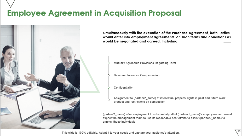 Employee Agreement in Acquisition Proposal
