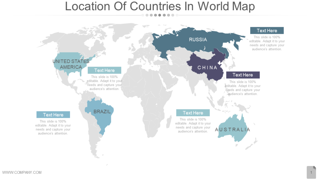 Location of Countries in World Map