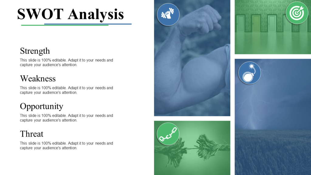 SWOT Analysis with Icon PowerPoint Template