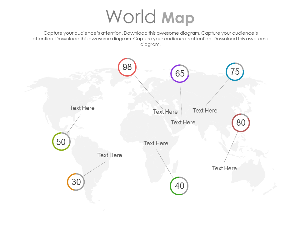 World Map PPT Slide Diagram