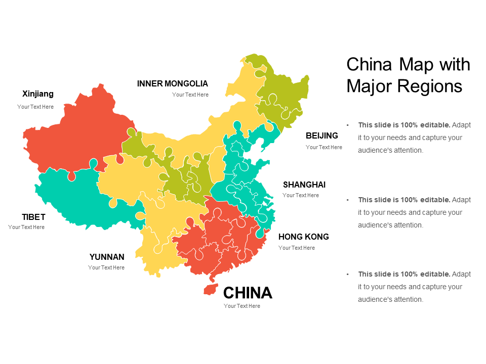 China Map With Major Regions China Map With Major Regions