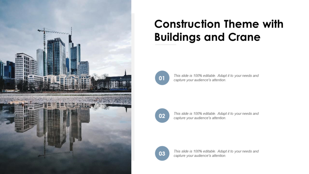 Construction Theme with Buildings and Crane Template