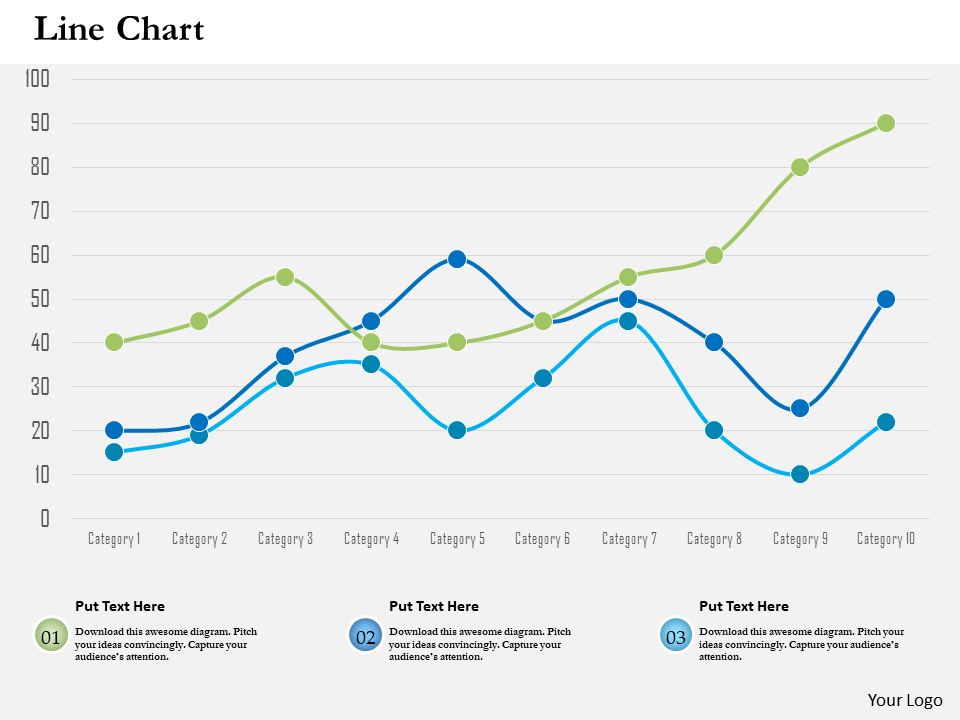 Data Driven Line Chart Diagram PowerPoint Slides