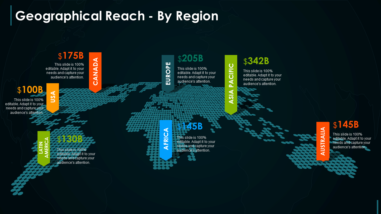 Geographical Reach By Region Example Of PPT