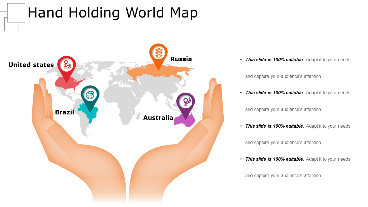Hand Holding World Map PPT Background Images