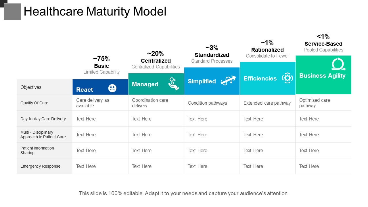 Healthcare Maturity Model PowerPoint Slide