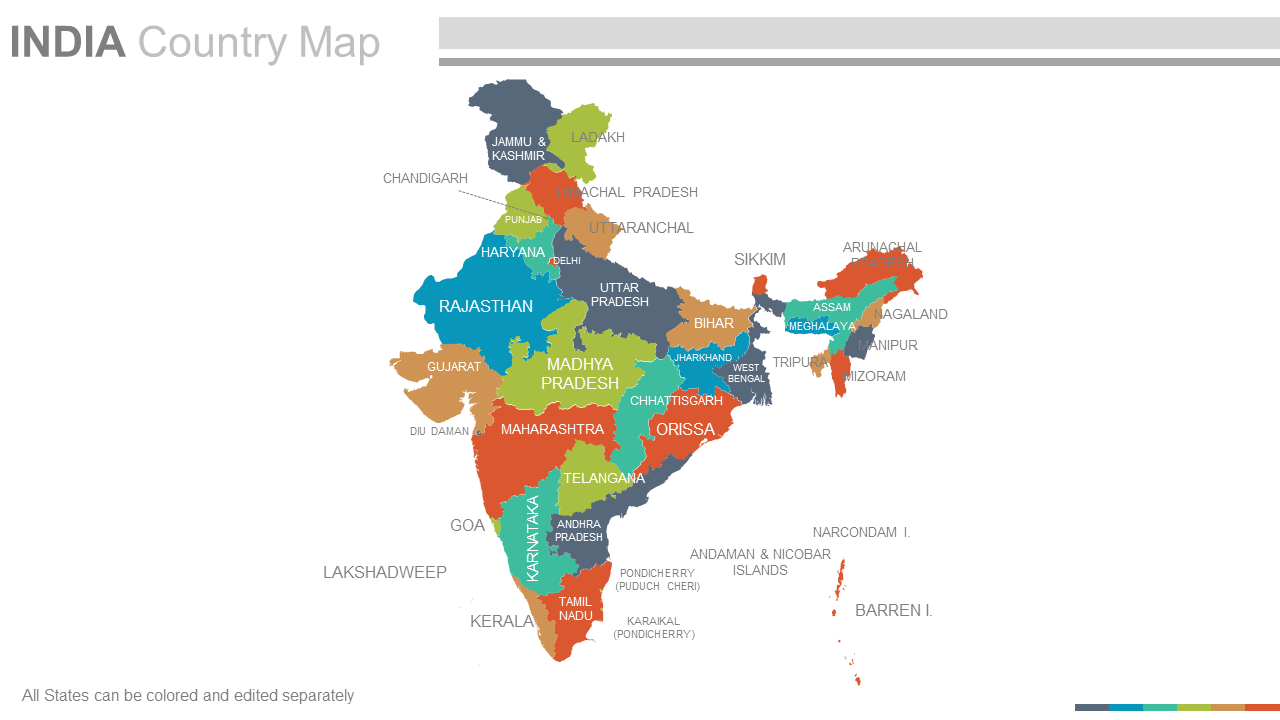 India Country PowerPoint Maps