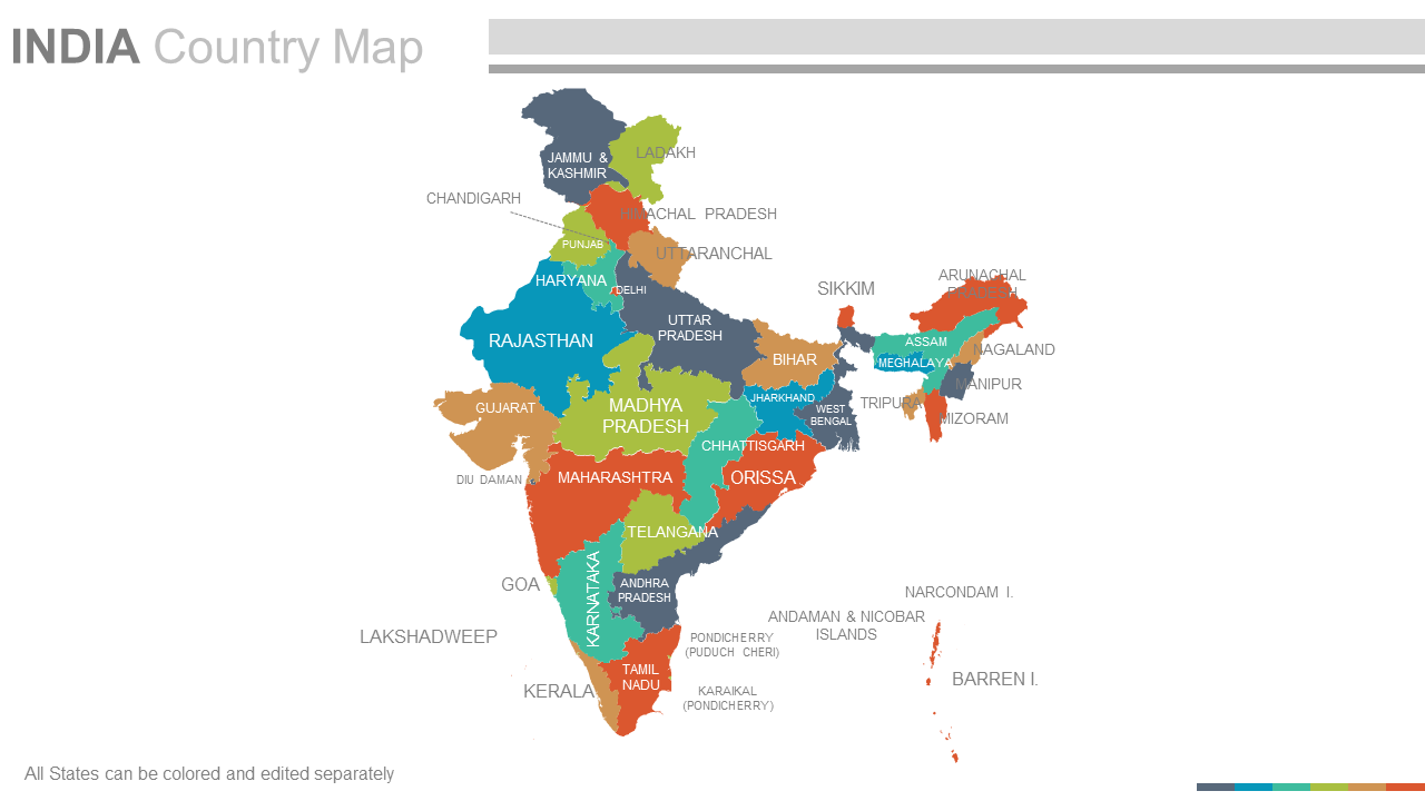 India Country PowerPoint Maps India Country PowerPoint Maps