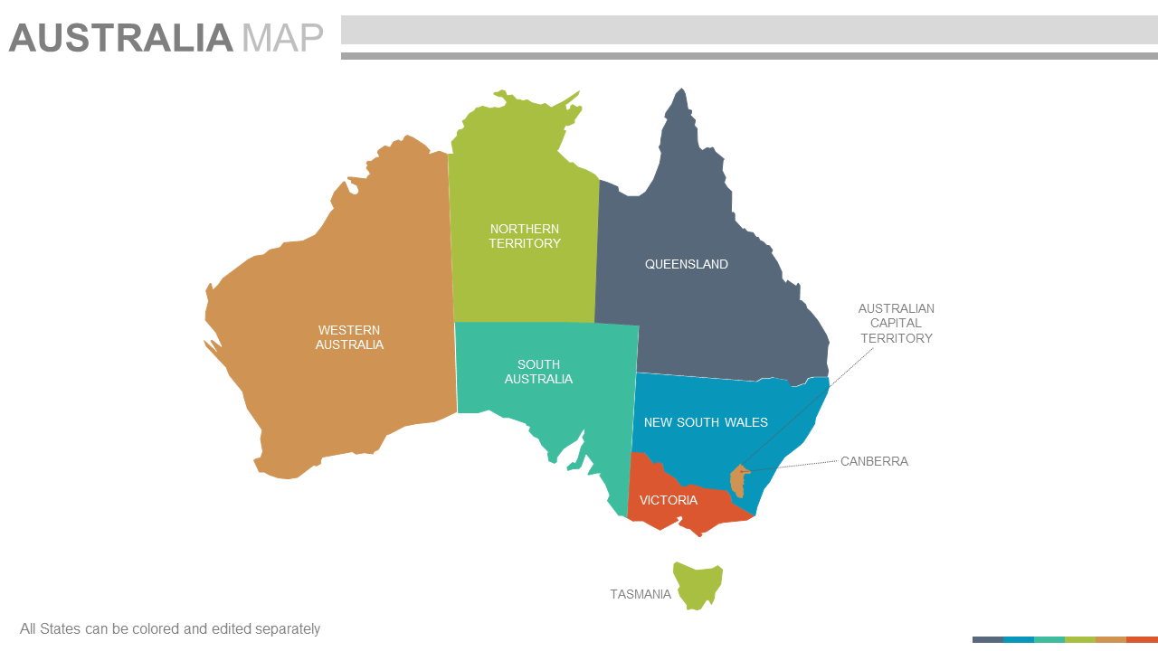 Maps Of The Australian Australia Continent Countries In PowerPoint