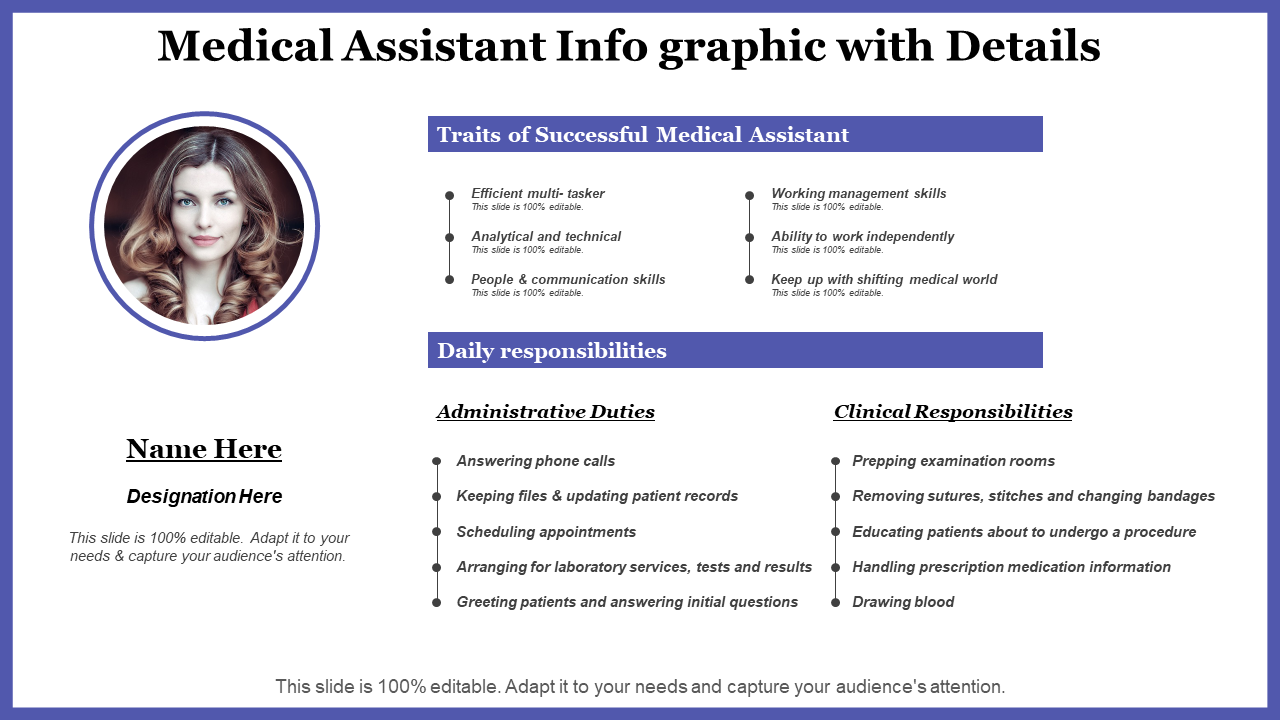 Medical Assistant Info-graphic PPT Slide