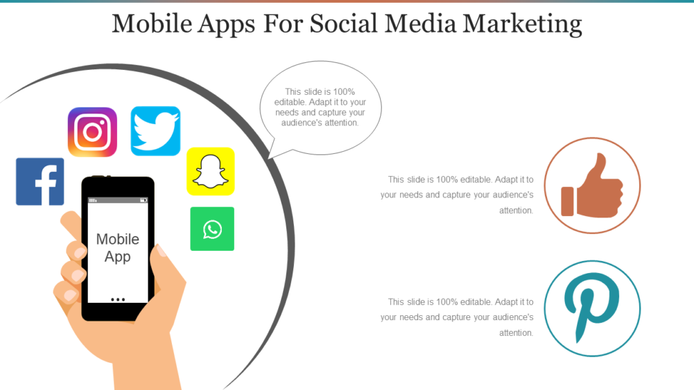 Mobile Apps For Social Media Marketing PowerPoint Slide Images