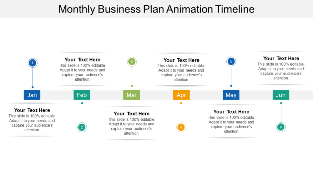 Monthly Business Plan Animation Timeline Template