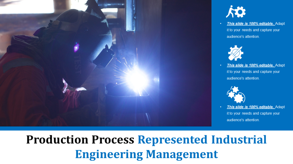 Production Process Represented Industrial Engineering Management PPT Template