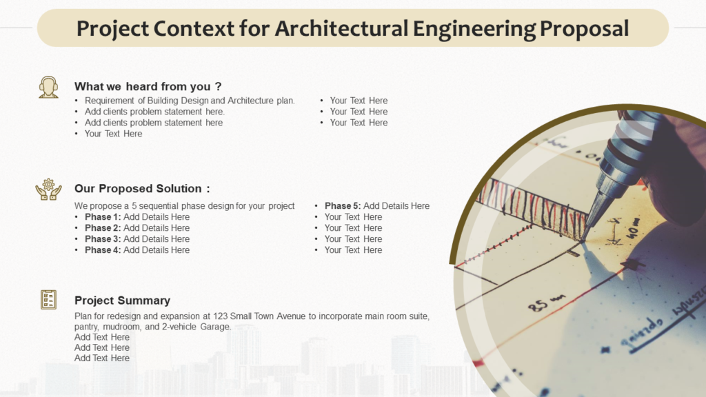 Project Context For Architectural Engineering Proposal PPT Template
