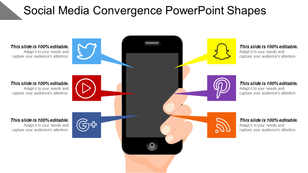 Social Media Convergence PowerPoint Shapes