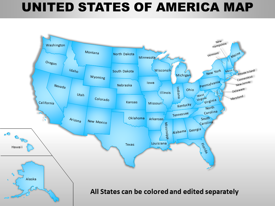 US Map PPT Template