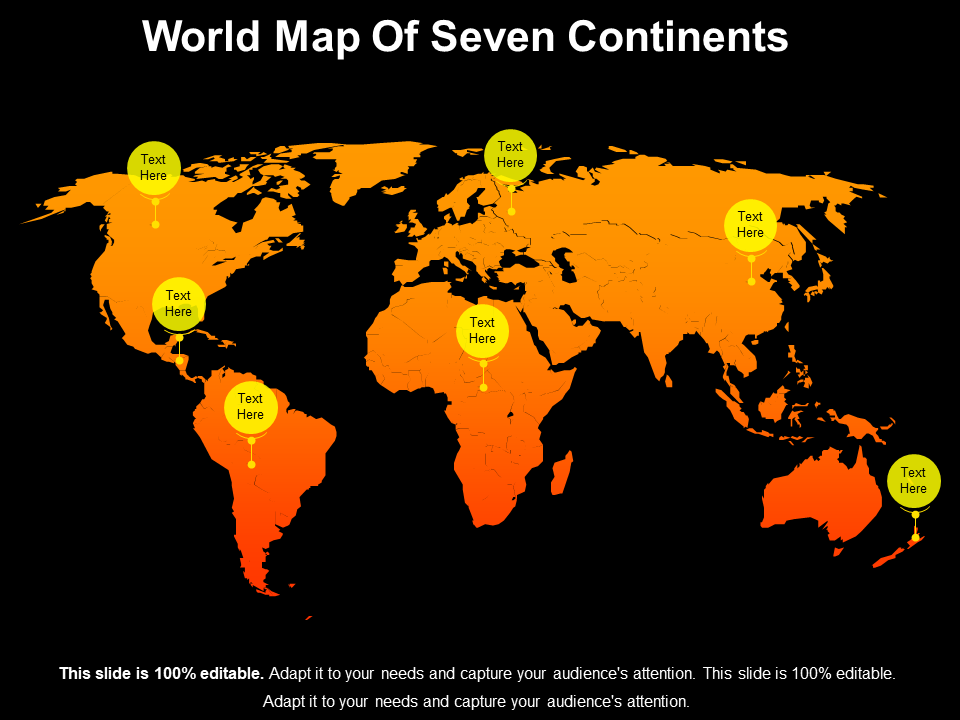 World Map Of Seven Continents