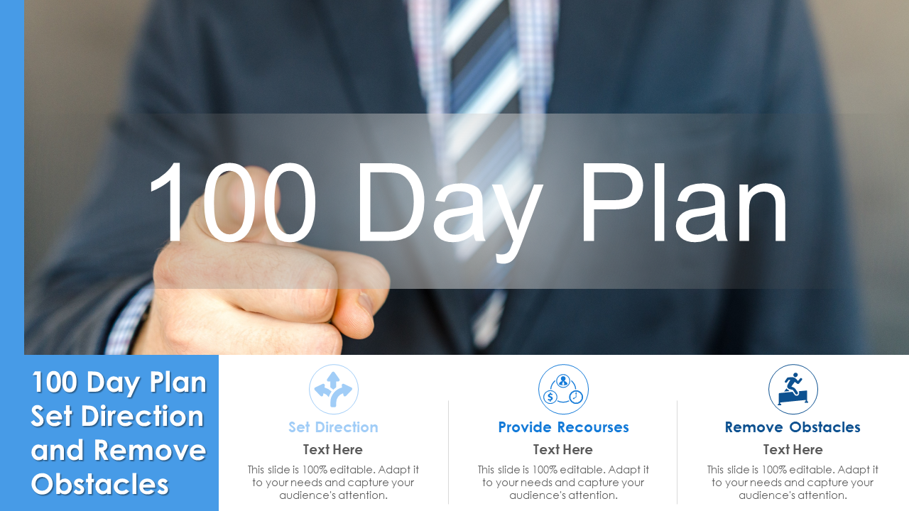 100-Day Action Plan PowerPoint Slide