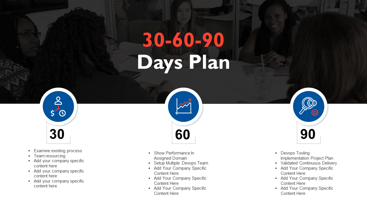 30 60 90 Day PPT Diagram Template