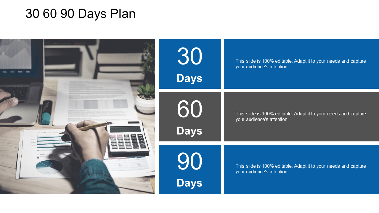 30 60 90 Day Plan PPT Slide Diagram