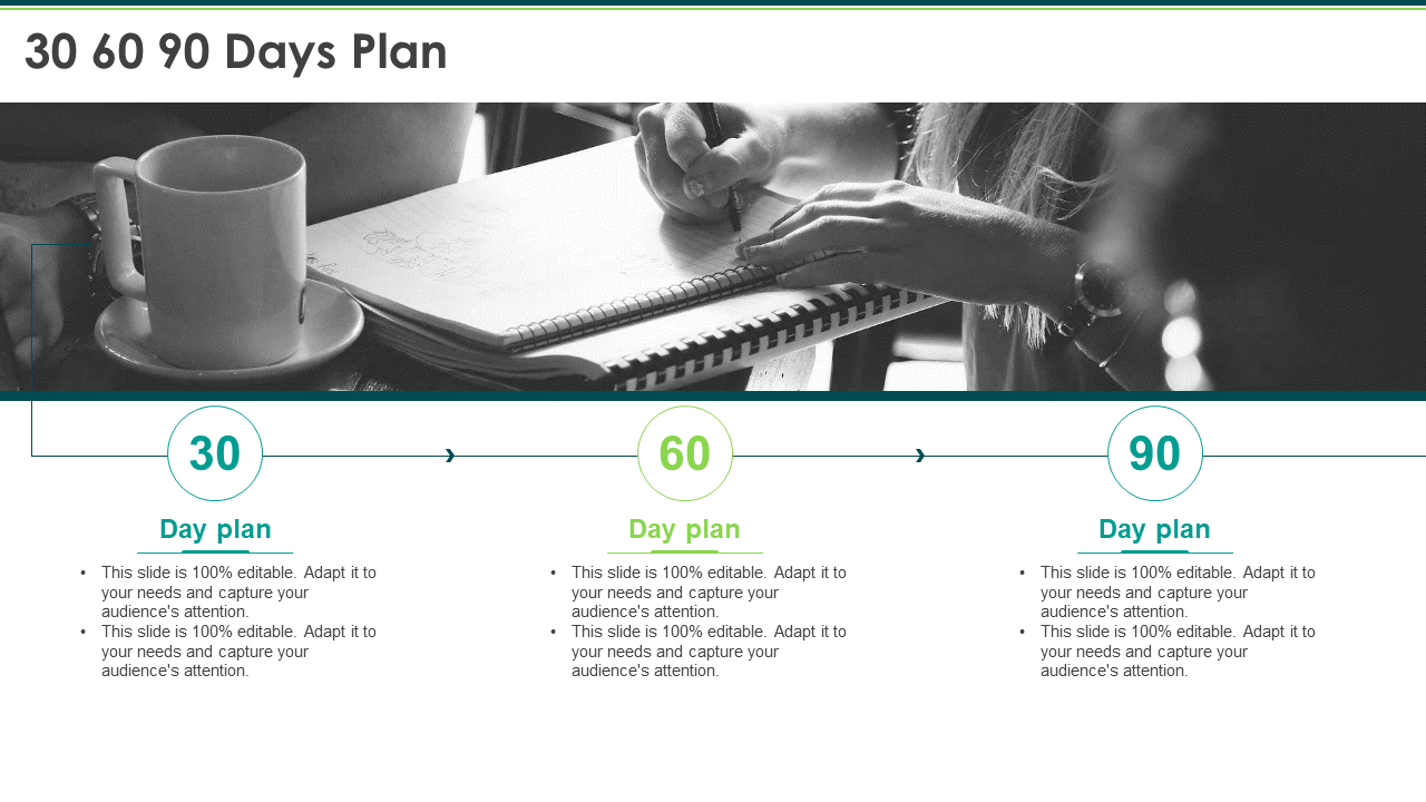 30 60 90 Day Plan PowerPoint Diagram
