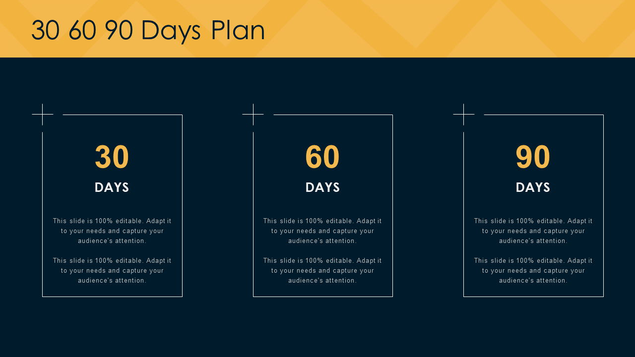 30 60 90 Day PowerPoint Visual