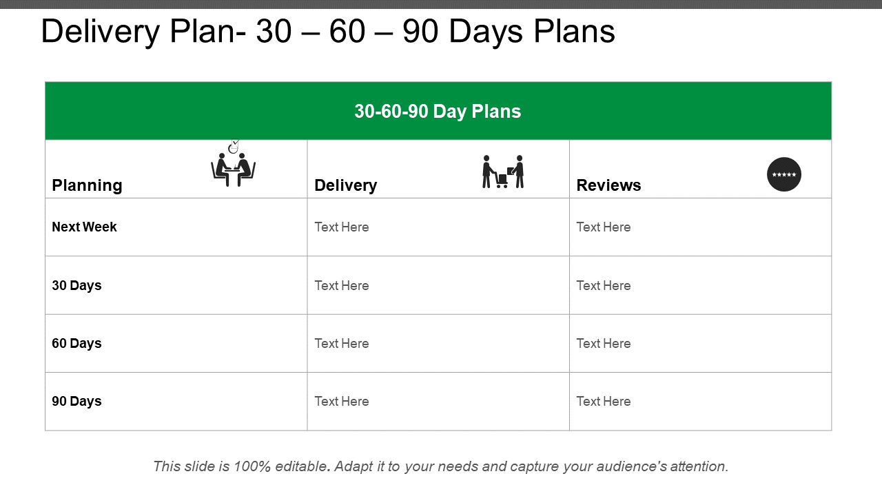 30 60 90 Plan PowerPoint Diagram Template