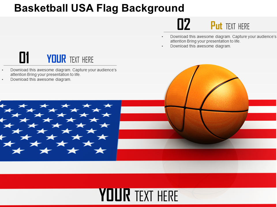 Basketball USA Flag Background Image Graphics for PowerPoint