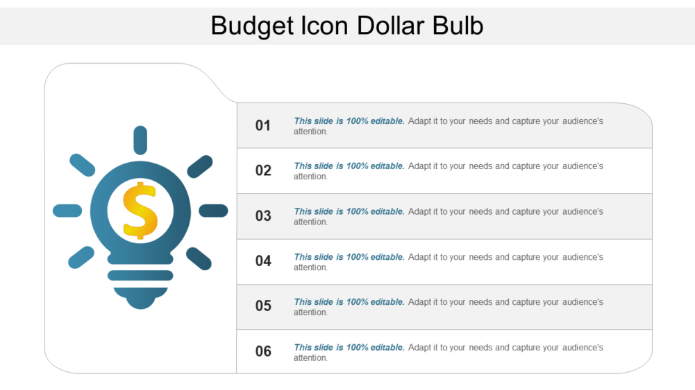 Budget Icon Dollar Bulb