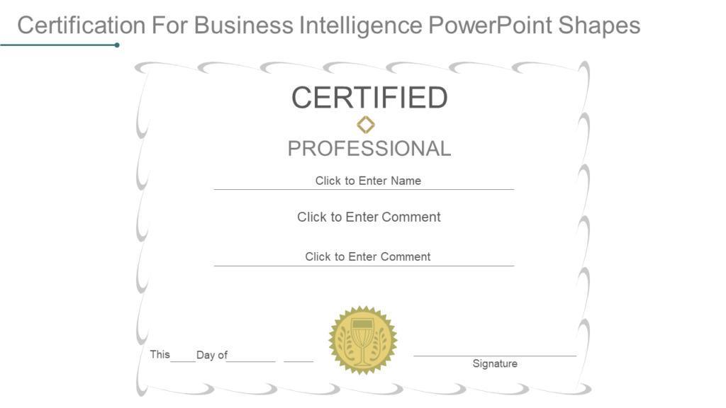 Certification for Business Intelligence PowerPoint Shapes