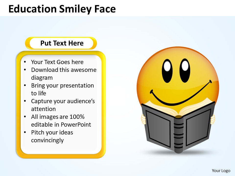 Education Smiley Face PowerPoint Slide