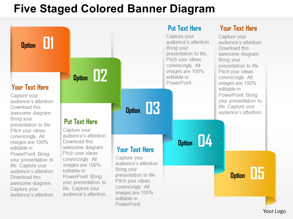 Five Staged Colored Banner