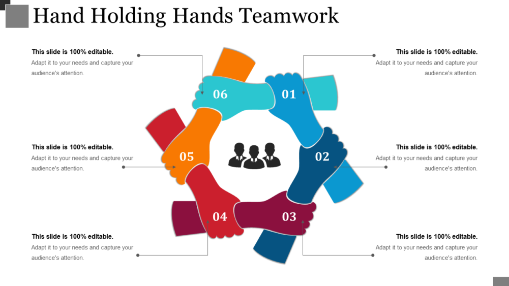 Hand Holding Hands Teamwork PowerPoint Slide Introduction