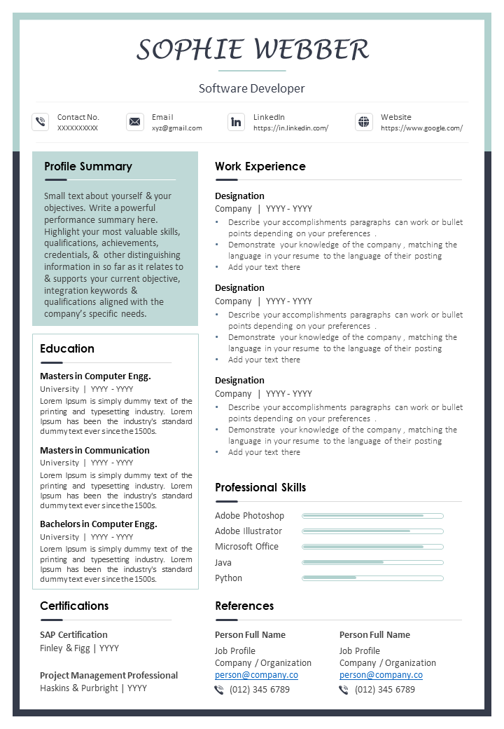 Resume PowerPoint Template Graphic