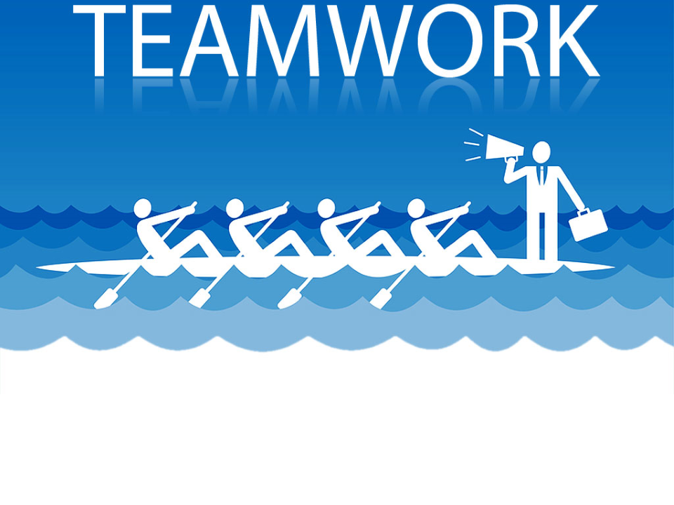 Rowing Team People Teamwork PowerPoint Template