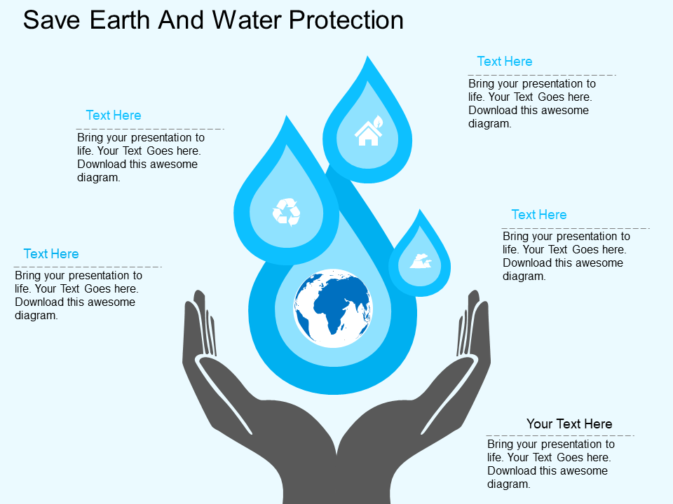 Save Earth And Water Protection Flat PowerPoint Design