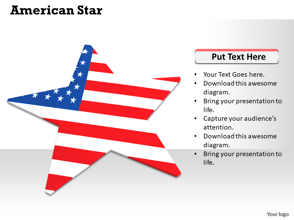 Star graphic with US flag Image Graphics for PowerPoint