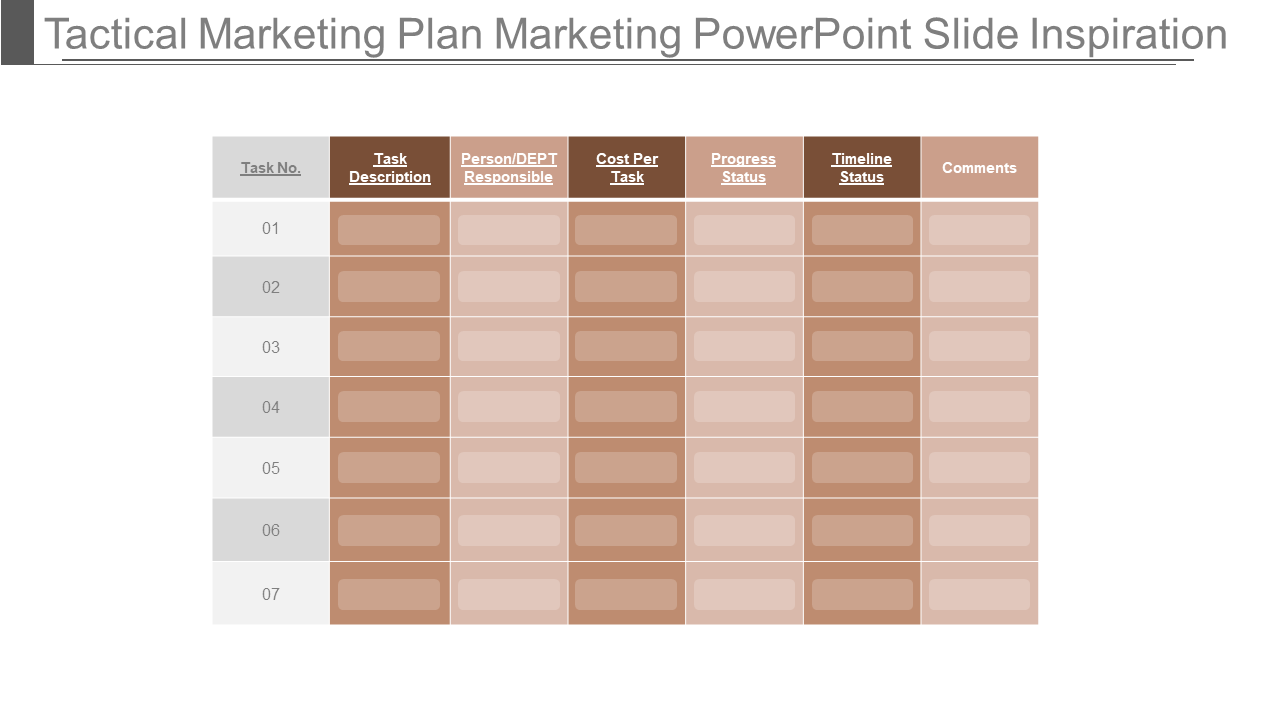 Tactical Marketing Plan PowerPoint Template