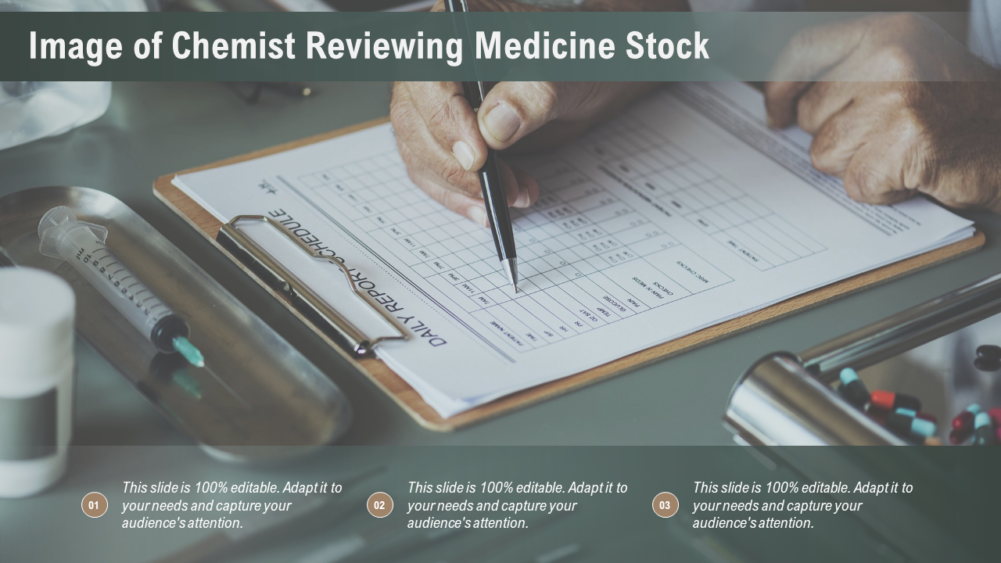 Chemist Reviewing Medicine Stock
