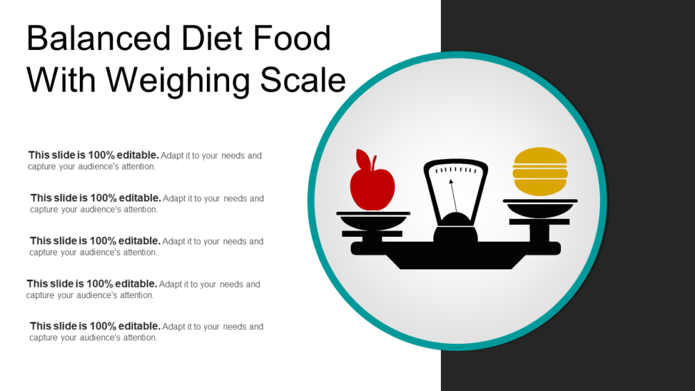Balanced Diet Food With Weighing Scale