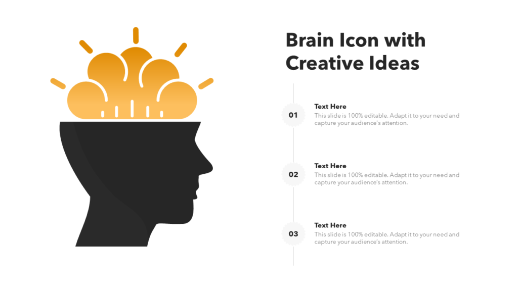 Brain Icon with Creative Ideas