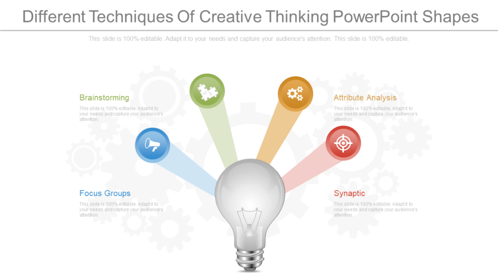 Download Different Techniques Of Creative Thinking PowerPoint Shapes